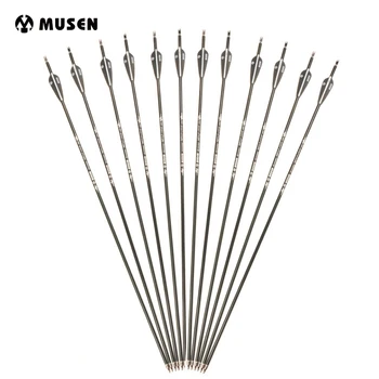 

6/12/24/36 pcs 30" Aluminum Arrow Spine 500 Black and White Color for Recurve/Compound Bows Hunting K
