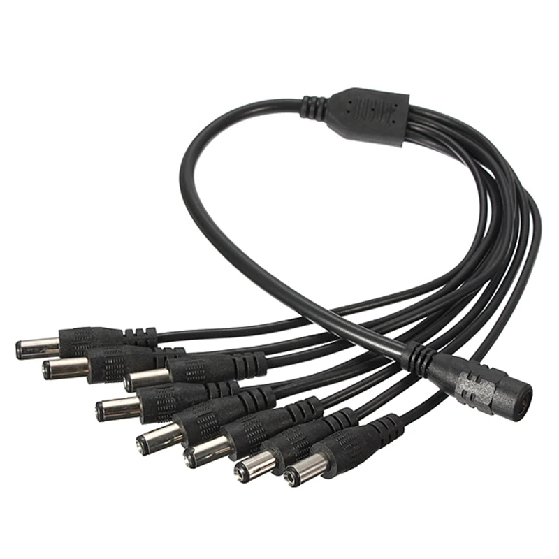 HKES New Arrived High Quality 8 Ways Splitter DC Power Cable Extension Cord For Secuirty System