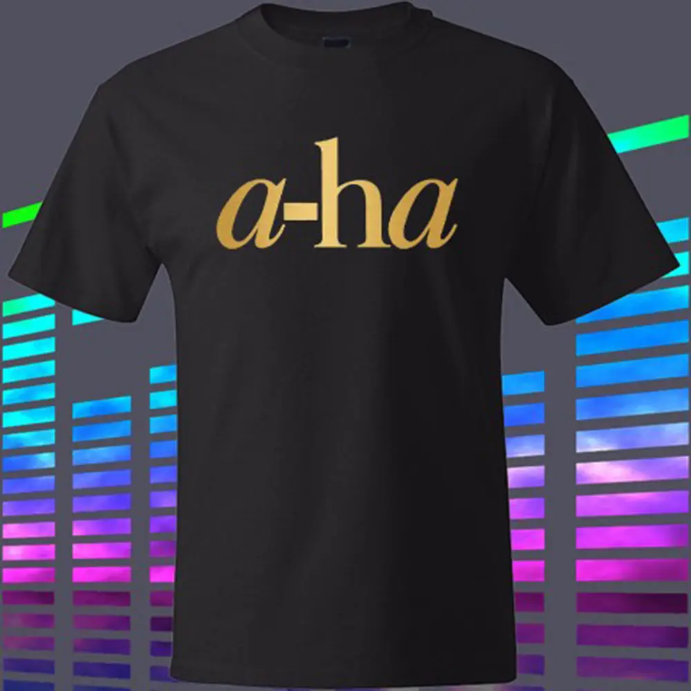 

New A-ha 80's Pop Rock Band Logo Men's Black T-Shirt Size S To 2XL 100% Cotton Fashion T Shirts Hot Sell 2017 Fashion