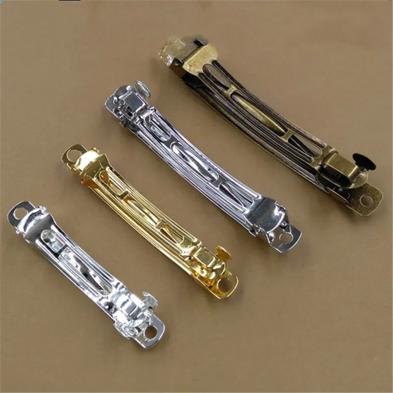 

10pcs 50/60/70/80mm Silver Plated Hair Jewelry Settings Blank Base for DIY Hairclip Hairpins Barrettes Hair Wear Accessories