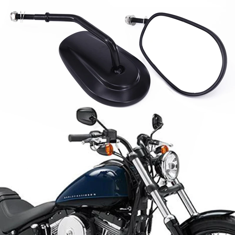 2 шт черные боковые зеркала заднего вида для Harley Sportster Softail Touring Dyna модель