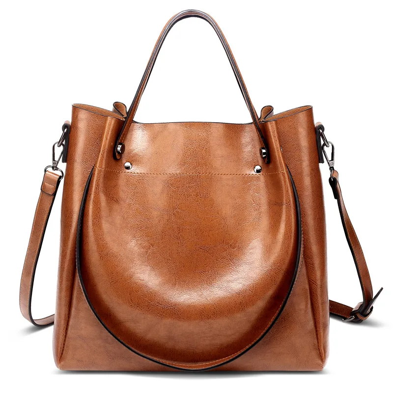 

New Leather handbags Women's Simple and versatile Bag Minimalist Women's Handbag Large-capacity shoulder Oblique Satchel