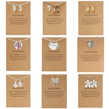 2/3 шт./компл. BFF с ожерелье с картой на шею с подвеской в форме сердца мозаика буквы простые офисные длинные полосы ожерелье с круглой подвеской Цепочки и ожерелья Для женщин ювелирные изделия