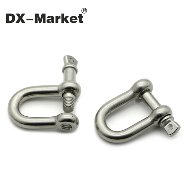 m10 , 4pcs , Chain D Rigging Shackle for Boat , 304 Stainless Steel Dee