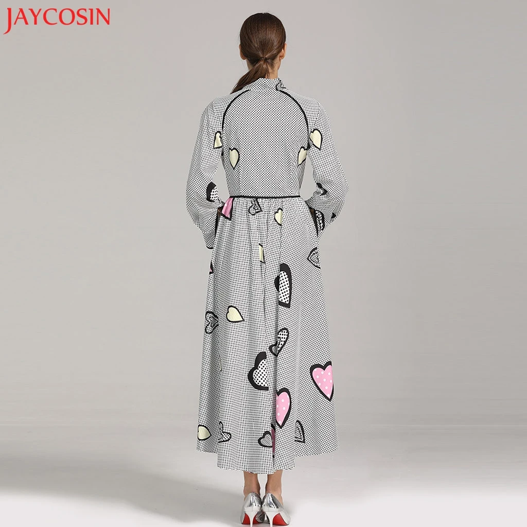 Женские мусульманские платья JAYCOSIN размера плюс с модным принтом Love хлопковый