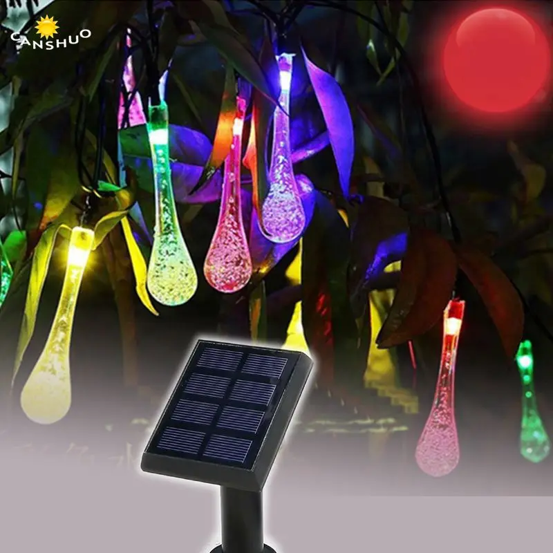 

Solar Lamp 5M 20LEDs Water droplets Waterproof Outdoor solar led string Colorful Warm White fairy light Garden Decoration Lights