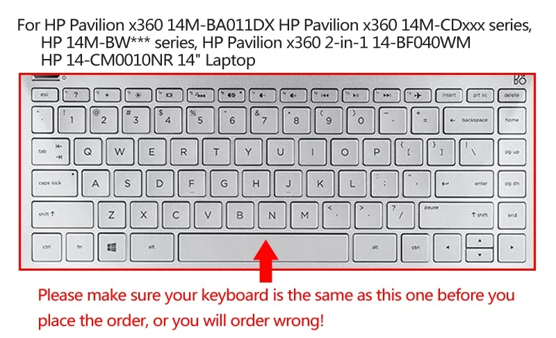 Красочные Силиконовый чехол покрытие для клавиатуры hp Pavilion x360 14 &quotноутбук 14M BA CD