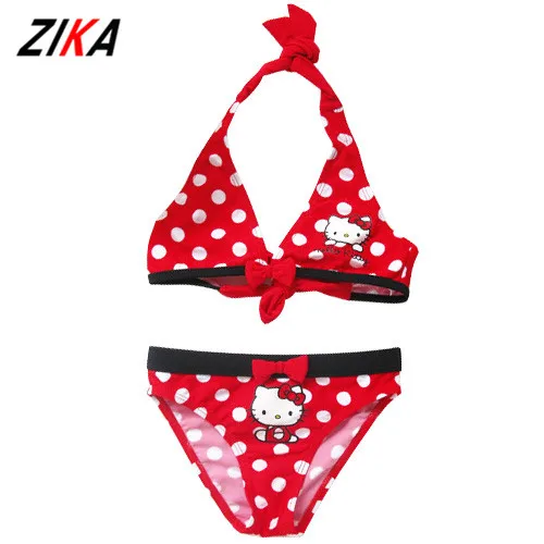 ZIKA 2017 Summer Cartoon Baby Girls Swimwear Cute Hello Kitty Swimsuit Kids Bikini Child Swimsuit c10