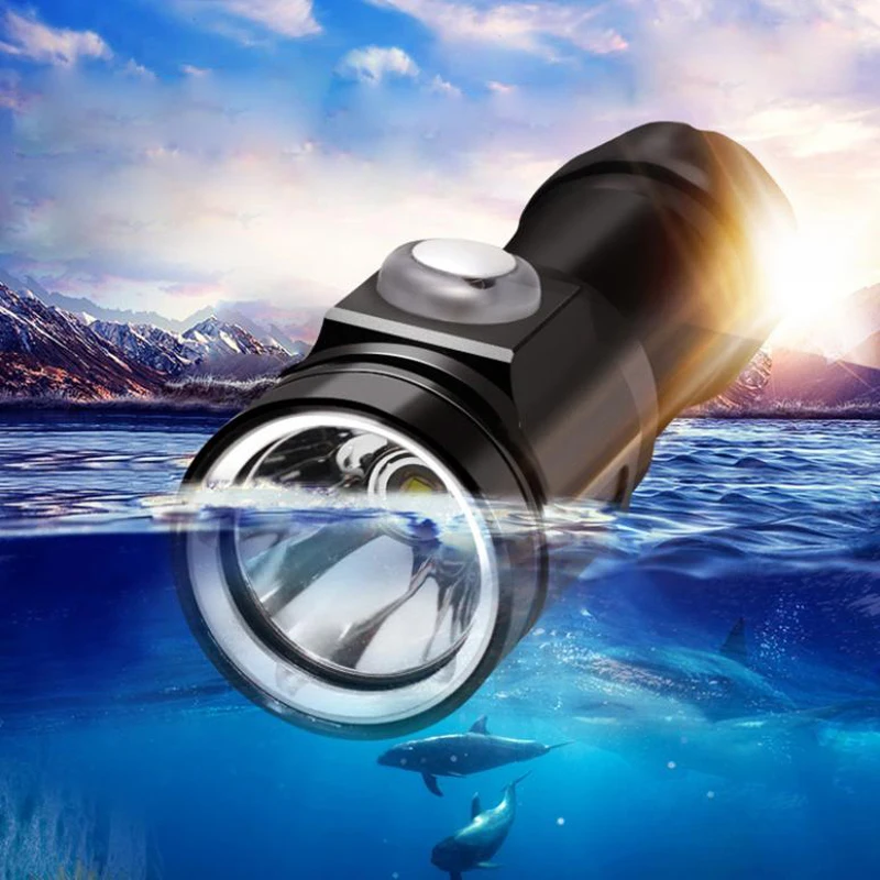 

5 Modes Mini IPX8 Waterproof Diving Flashlight T6 LED Shock Resistant Lamp Torch convenient Flashlight Torch Light