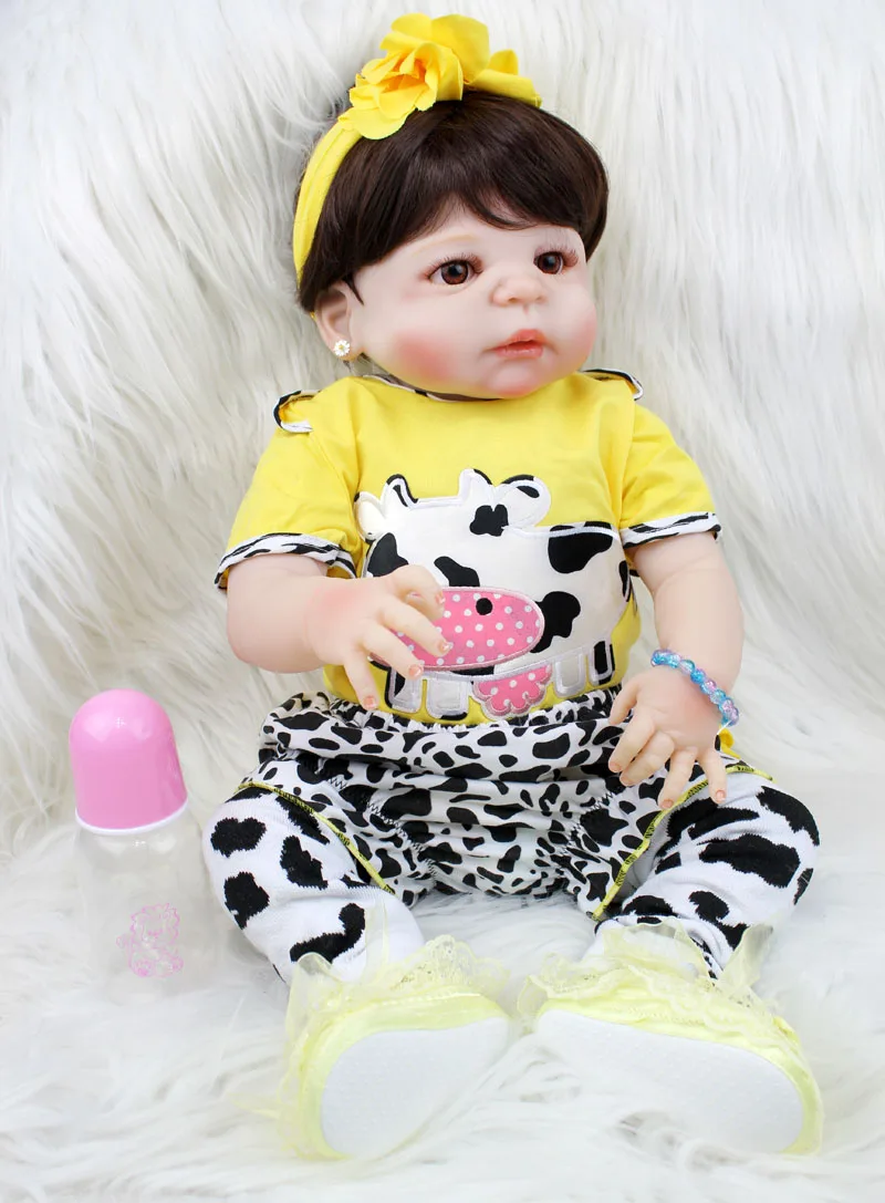 BZDOLL 55 см полностью силиконовая кукла Reborn Baby Doll игрушка Реалистичная 22 дюймов новорожденная принцесса малыш девочка подарок на день рождения Купание игрушка