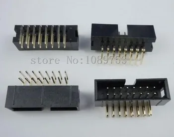 

100 pcs 16 Pins 2x8 Box Header Connector IDC Male Sockets Right Angle 2.54mm