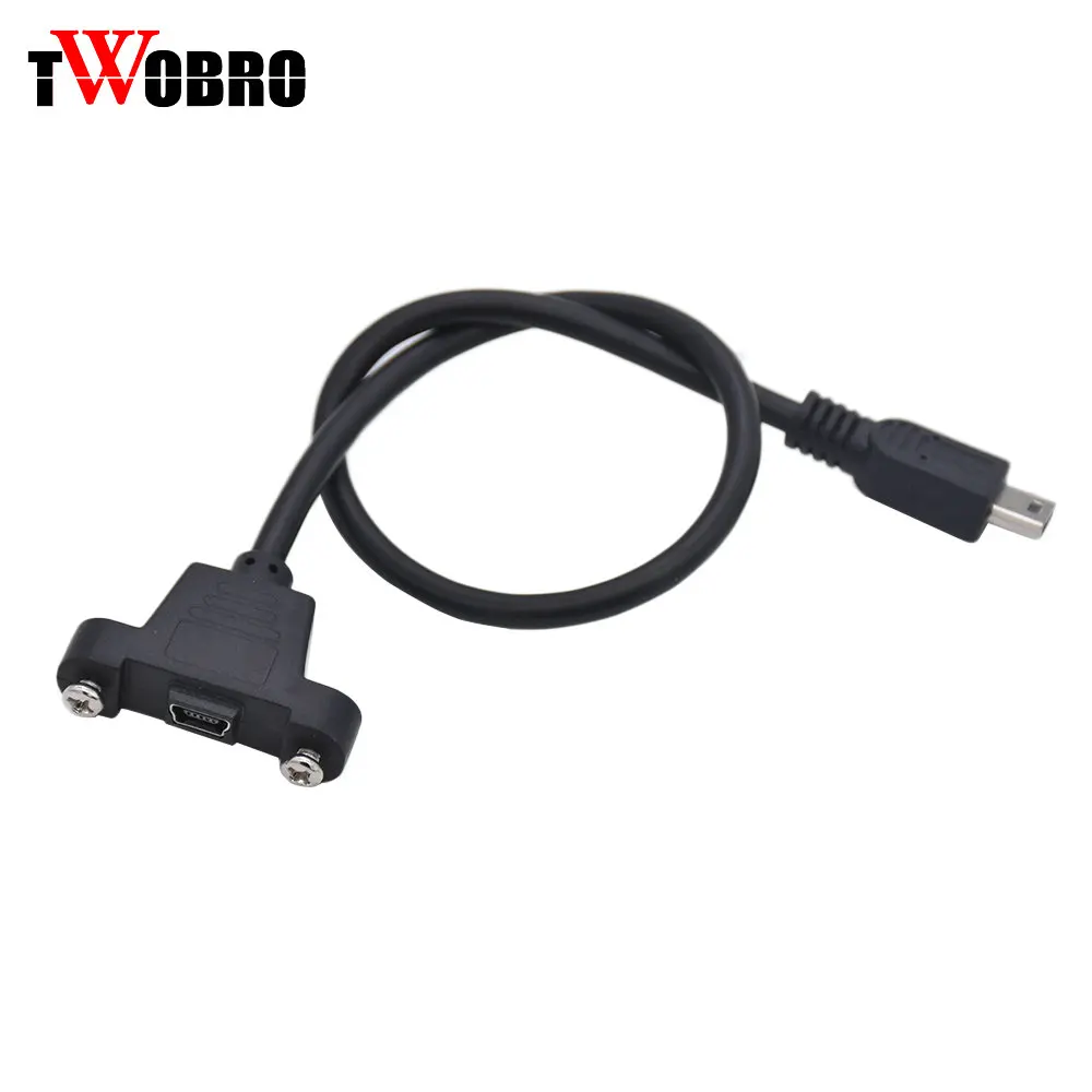 30cm//50cm Micro B Male to Female Panel Mount Extension Adapter Cable new style