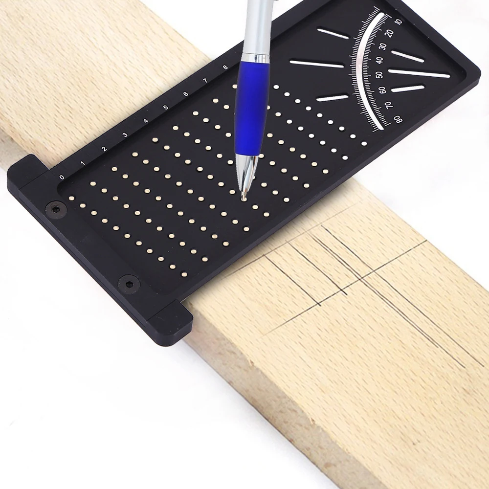 

Woodworking Scribe Mark Line Gauge 100mm T-type Ruler Hole Scribing Gauge Aluminum Crossed-out Ruler Carpenter Measuring Tool