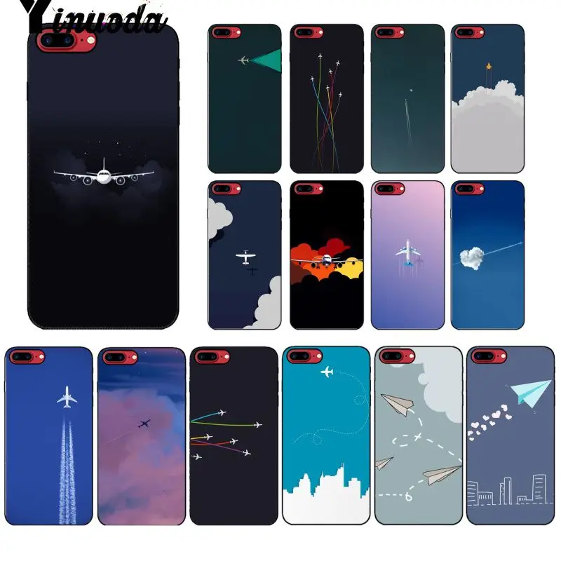 

Yinuoda Aircraft Airplane fly travel Soft Silicone TPU Phone Cover for Apple iPhone 8 7 6 6S Plus X XS MAX 5 5S SE XR Cellphones