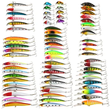 

65/68/71pcs Minnow Fishing Lure Kit Fish Lures Set Crankbaits Artificial Hard Lure Bait Bass for Carp Fishing Tackle Pesca