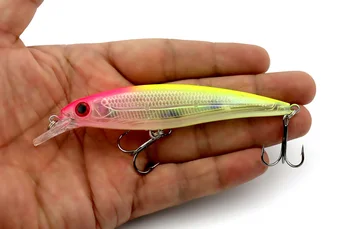 

High Quality 80Pcs Minnow Fishing Lure 11CM/13.4G Black Hooks Bass Crankbait Fishing Tackle Wholesale