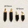 FUWO Wholesale Natural Obsidian Point Pendants,Spike Shape Black Crystal Accessories For Women DIY Jewelry Making 5Pcs PD120 2