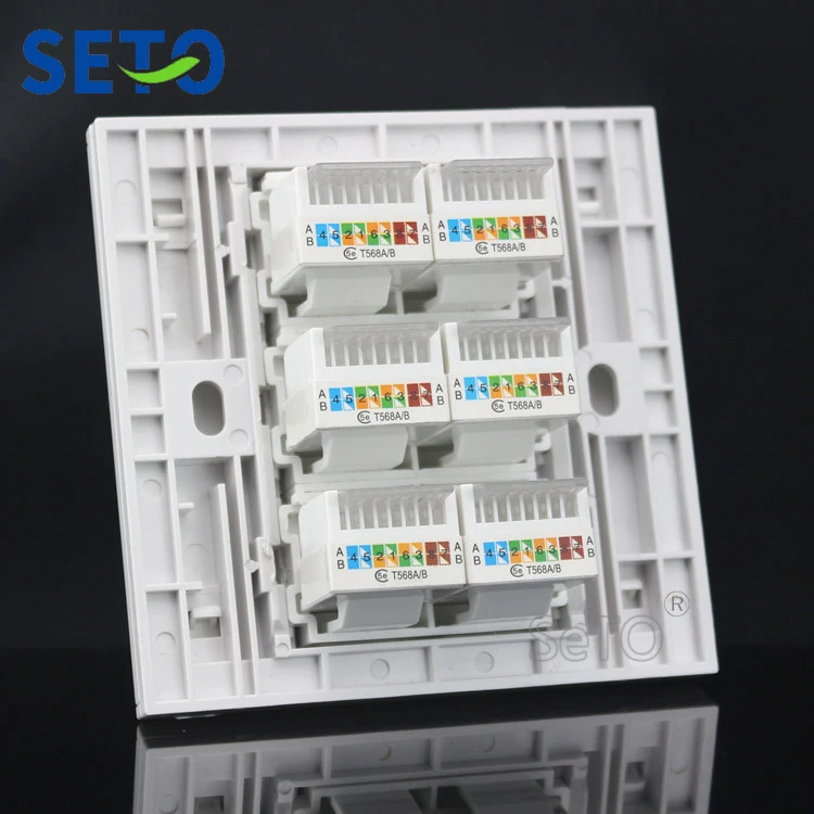 SeTo 86 Тип шесть RJ45 Cat5e сетевая Lan панель настенная гнездо Keystone Лицевая