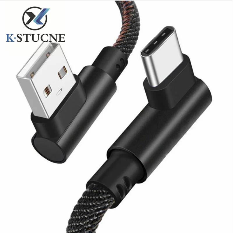 

USB Type C 90 Degree Mobile Phone Charger Micro USB Data Cable For iPhone X XR XS 8 USB C For Samsung Huawei Fast Charging Cable