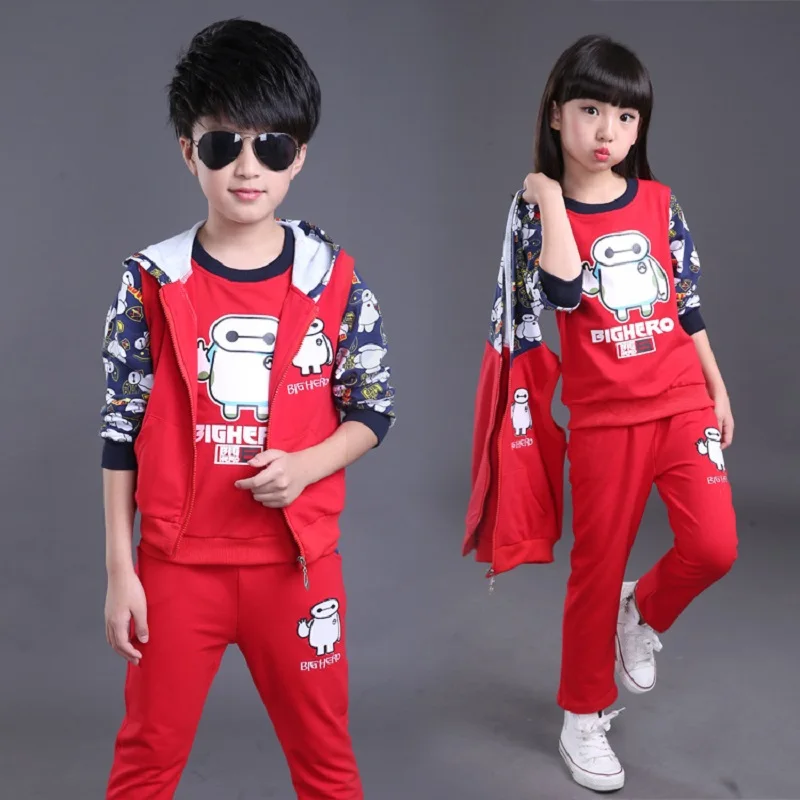 

Children's clothes 3pcs/set Cute Character BoysGirls AutumnClothes Children's Clothing Set Boys Girls Outerwear Pant Sports Suit