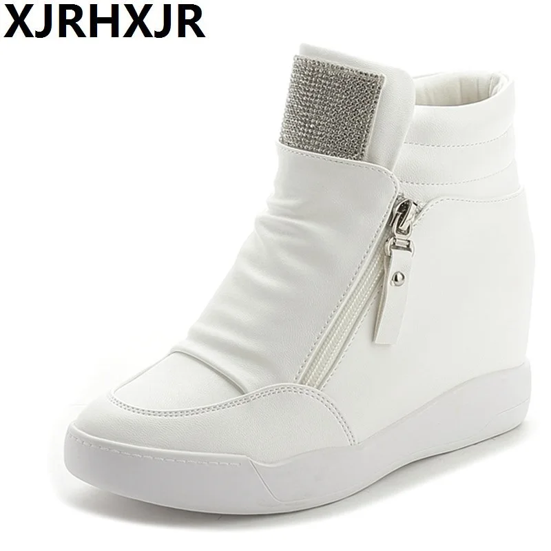 XJRHXJR/обувь на скрытом каблуке 8 см Женские модные милые повседневные кроссовки со