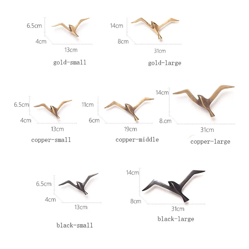Роскошная Чистая медь креативная птица стена чайки висячая стена украшение ретро бар магазин орнамент гостиная подарок на день рождения Морская Чайка