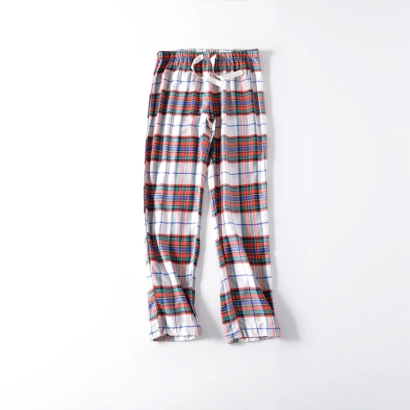 

Spring women fashion multi-color print elastic waist flannel sleep bottom female trendy color breathable lounge cotton pants