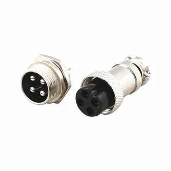 

10pcs/lot GX16 16mm 4PIN Male and Female Wire Panel Metal Aviation Connectors