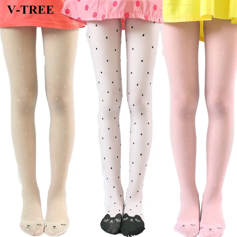 

Summer Girls Tights Cartoon Cat Pantyhose Tight For Girls Children School Dance Stockings Teenager Tights Breathable Clothing