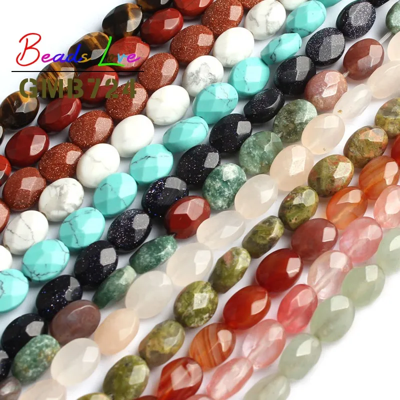

Natural Stone Faceted Oval Shape Tiger Eye Agates Spacer Beads For Jewelry Making DIY Bead Bracelet Necklace 6*8MM 7.5 Inches