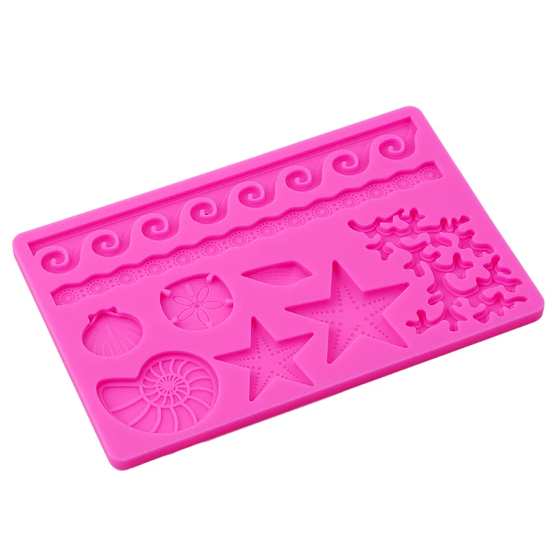 Новый подводный мир раковины формы тиснение силиконовые 3D DIY практическая волна