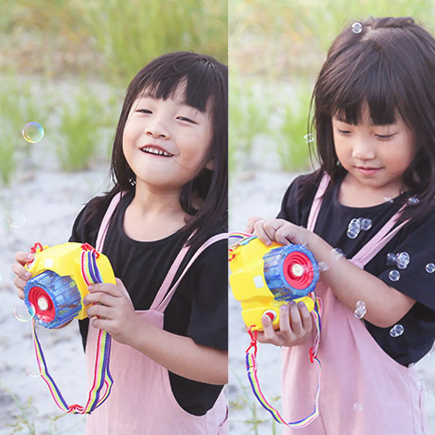 Besegad Kids Machine Electric Camera Shaped Handy Bubble Blowing Show Bubbles Toys Light And Music Children Day Birthday Gifts