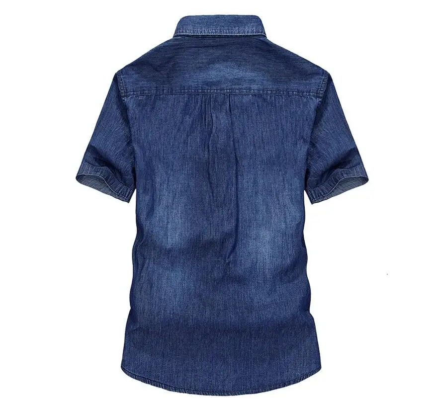 ROHOPO рубашка джинсовая тонкая хлопковая верхняя одежда мужская летняя рубашка с коротким рукавом джинсовая стильная тонкая хлопковая