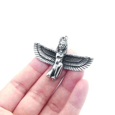 

Egyptian Pharaoh Pendant 316L Stainless Steel Cool Silver Cool Egyptian Pharaoh Wings Pendant