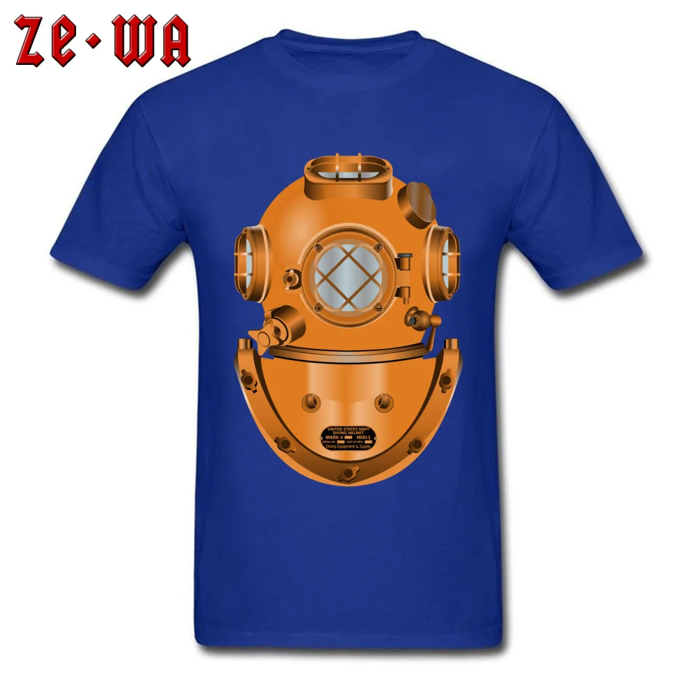 Family Mens T-shirts Crew Neck Short Sleeve All Cotton diving helmet 158250 Tees Crazy Tee-Shirts Drop Shipping diving helmet 158250 blue