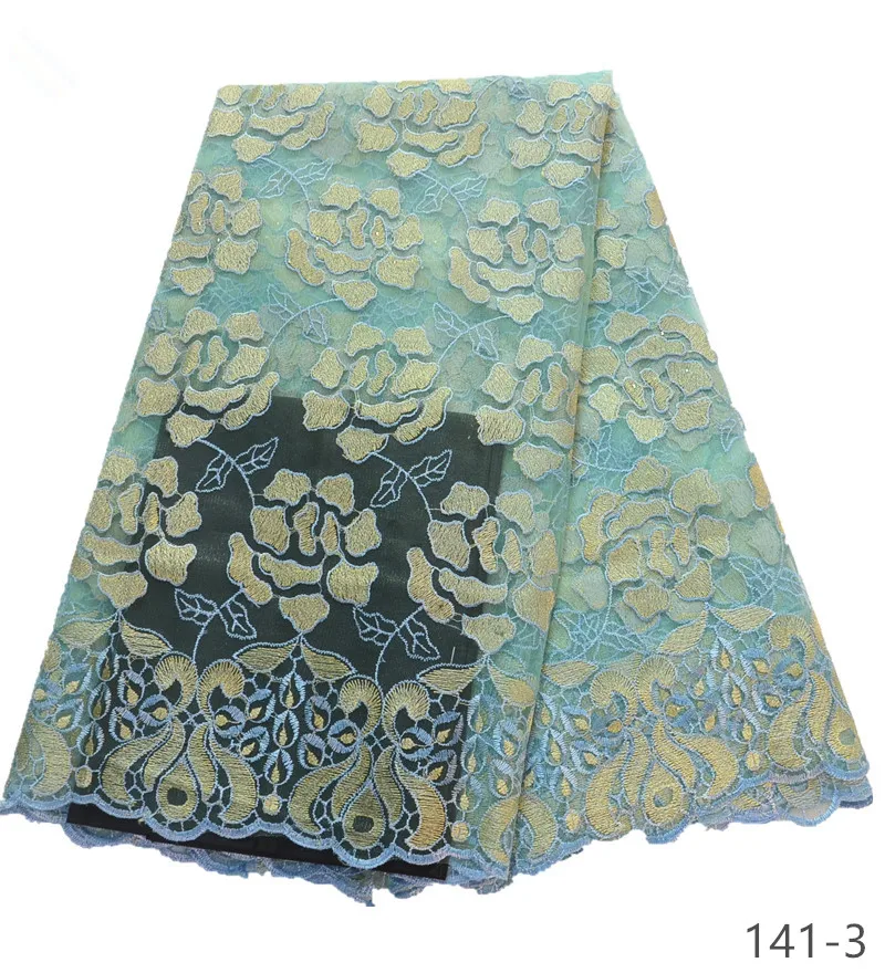 

2019 African lace fabric with Stones french lace fabric Aqua green tulle Nigerial laces fabrics for 5 yards/piece 141