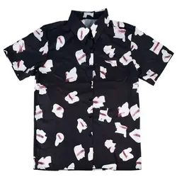 Для мужчин рубашка БЦ Цзиминь же Стиль короткий рукав с принтом модные Повседневное летние футболки camiseta masculina гавайская рубашка Для