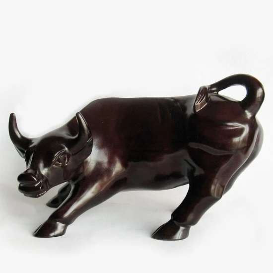 

T Home Furnishing rosewood woodcarving and feng shui ornaments Zodiac cattle Wang Wall Street black wood