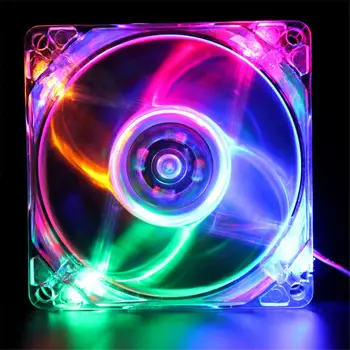 

Maikou Colorful Radiator Cooler Quad Blue LED Light Neon Clear 80mm PC Computer Case Cooling Fan