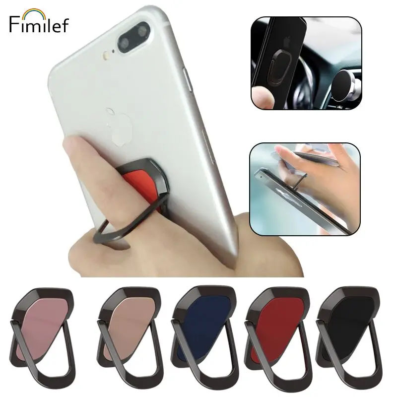 Fimilef Universal Phone Holder Black Red Finger Ring Holder for iPhone xiaomi Samsung Phone Stand Mobile Phone Holders & Stands