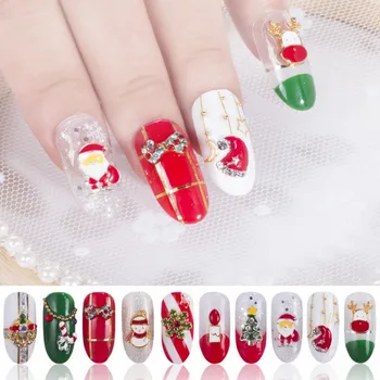 

10PCS gold silver metal 3d Diamonds nail art christmas decorations charms fake nails glitter rhinestones Manicure Accessoires