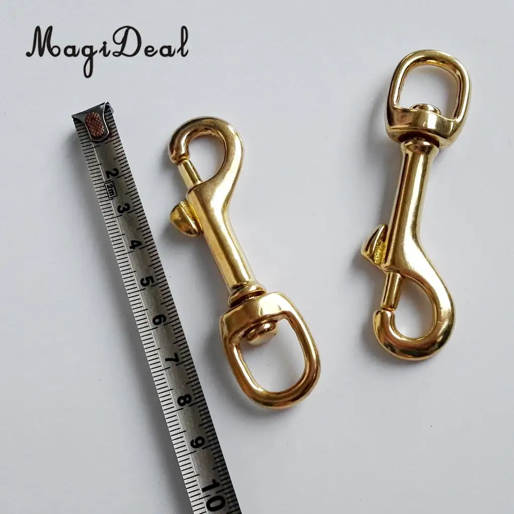 MagiDeal 4 Pieces Dive Swim Brass Single Ended Swivel Eye Bolt Snap Hook Clip for Snorkeling Scuba Diving Swimming Acess