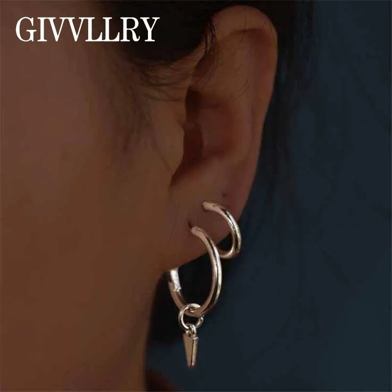 

GIVVLLRY 4 pairs/set Geometric Hoop Earrings Fashion Jewelry Hypoallergenic Antique Gold Silver Small Round Earrings for Women