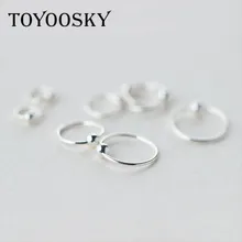 S925 Sterling Sliver Pequeno Pequena Bola Brincos 12 10 8 6mm mm mm mm Minimalista Huggie Hoop Ear Piercing tragus Cartilagem Hélice 2017(China)