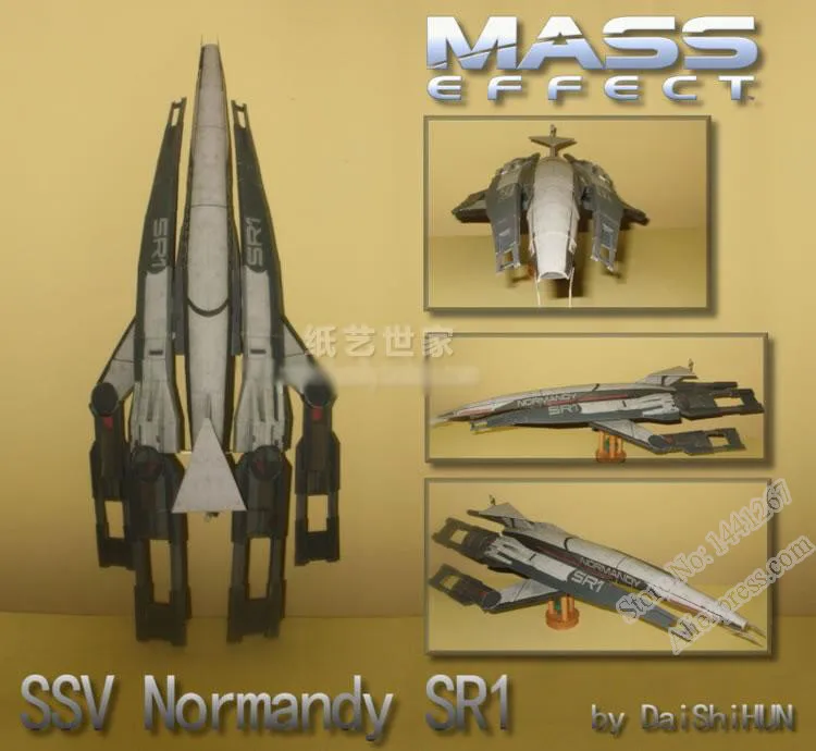 Mass Effect 2 SSV Нормандия SR1 космический корабль 3D бумажная модель DIY