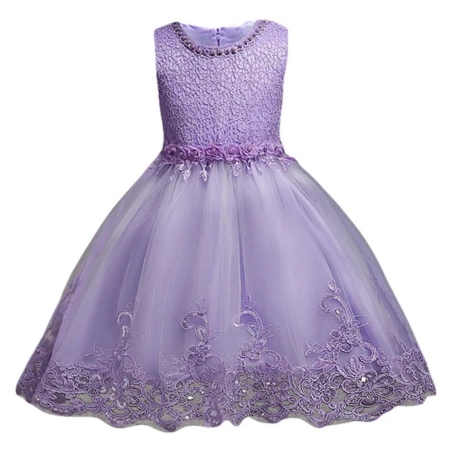 Для детей 3-10 лет; кружевное торжественное вечернее платье с цветочным узором; свадебное платье принцессы; Одежда для девочек; Детские платья; Одежда для девочек - Цвет: Purple