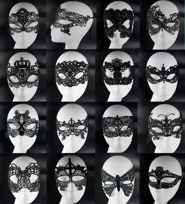 200 Pcslot Sexy Black Lace Venetian Mask Masquerade Ball Prom 