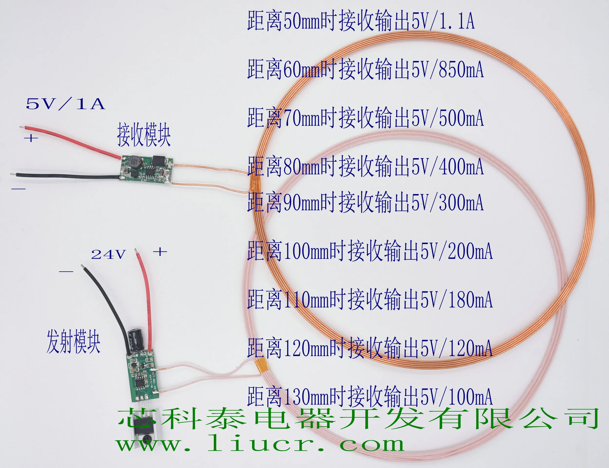 50mm distance output 5V 1.1A long high current wireless charging power module XKT801-12 | Бытовая техника