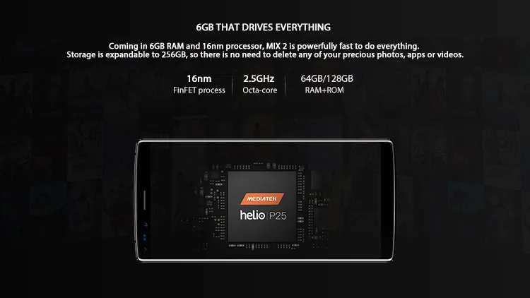 DOOGEE MIX 2 6GB RAM 64GB ROM MTK Helio P25 2.5GHz Octa Core 5.99 Inch Bezel-less FHD+ Screen Quad Camera Android 7.1 4G LTE Smartphone
