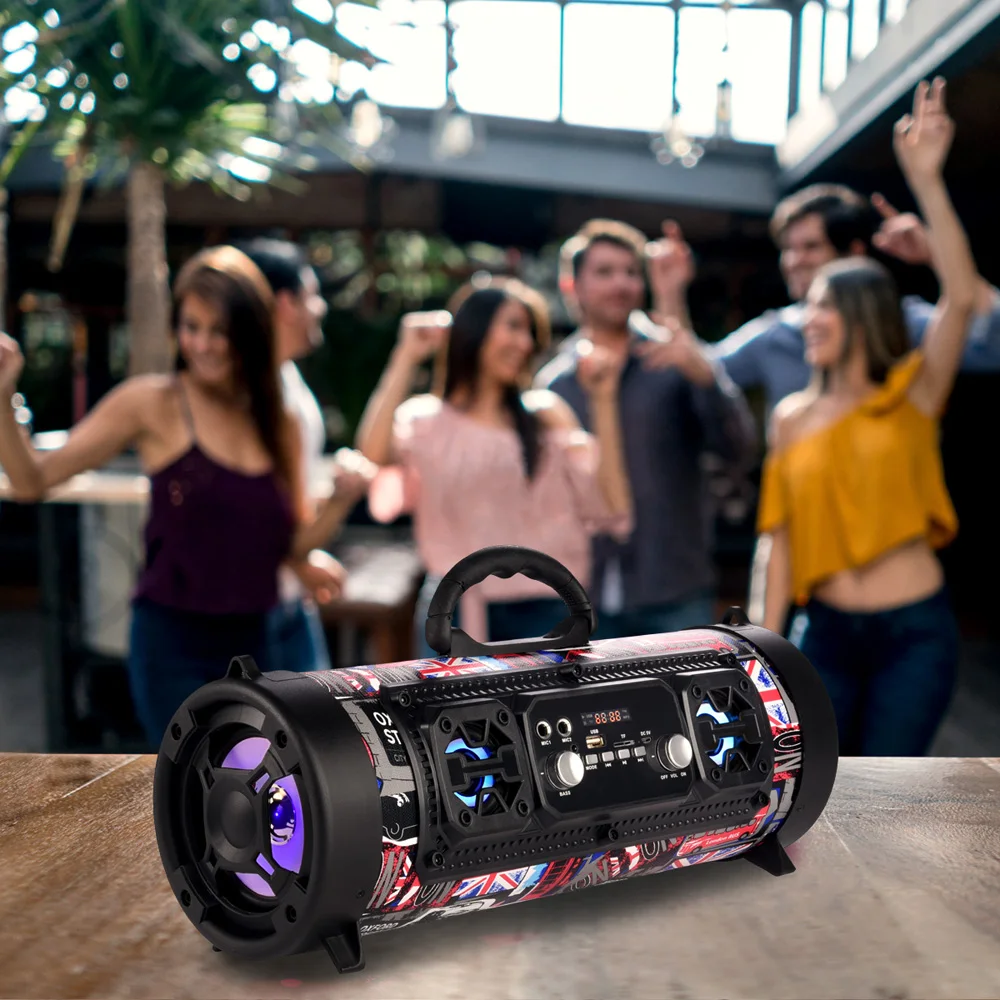 16W Portable Column Sven Bluetooth Speaker Move KTV 3D Sound System Sound Bar Subwoofer Music Wireless Speaker FM Radio USB